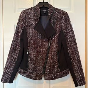Dennis Basso Tweed Moto Jacket. Size 2.